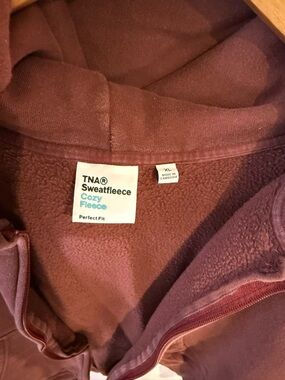 TNA Cozy Sweatfleece Jacket in burnt orange